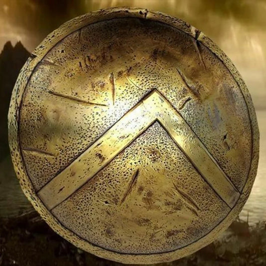 Spartan Shield 24" ~ King Leonidas 300 Medieval 18 Gauge Metal Shield ~ Cosplay Battle Ready Shield ~ 300 Spartan Costume Warrior Shield