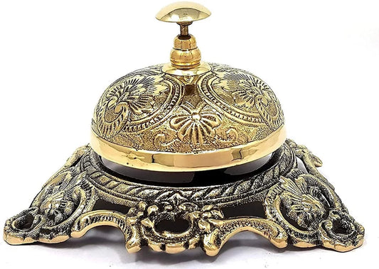 Vintage solid brass nautical table bell vintage desk decorative office/ hotel décor, table top calling bell.