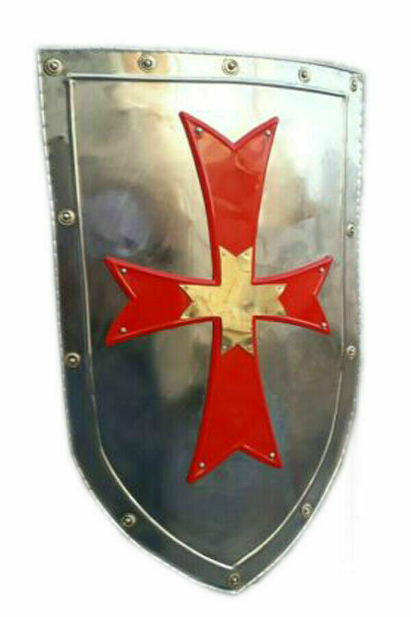 Knight Templar Red Cross Medieval Shield Sca Larp Battle Ready Armor Shield