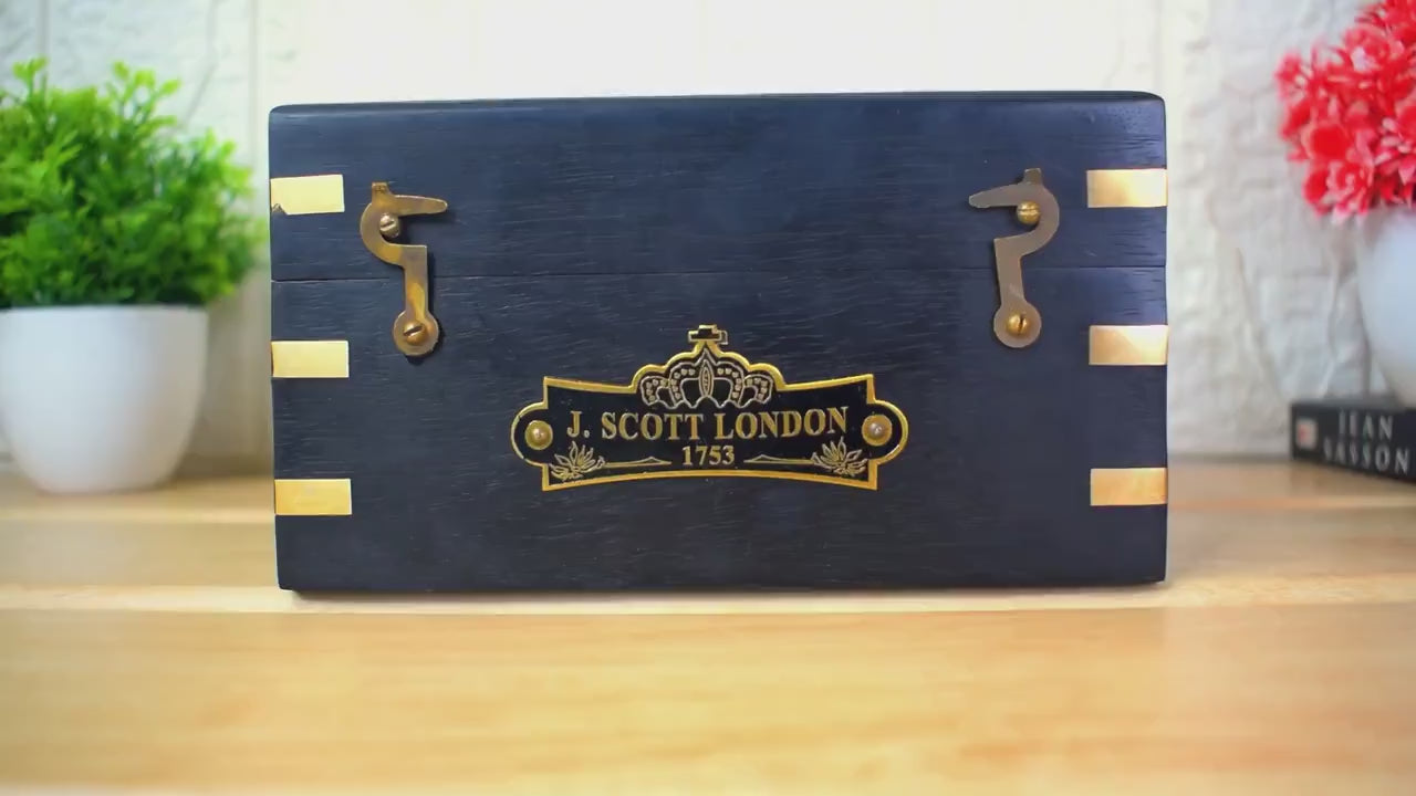 Brass Sextant, Handheld Nautical Sextant With Wooden Box