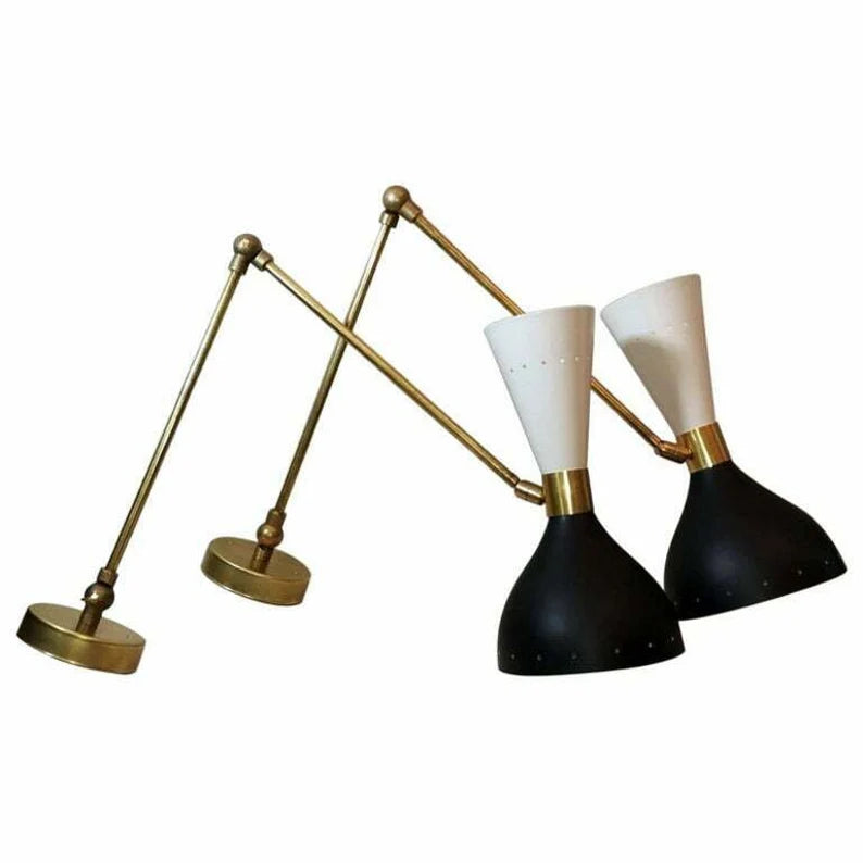 Diabolo Wall Sconces Italian Modern Stilnovo Style Set of Two Wall Light lamps offer in price
