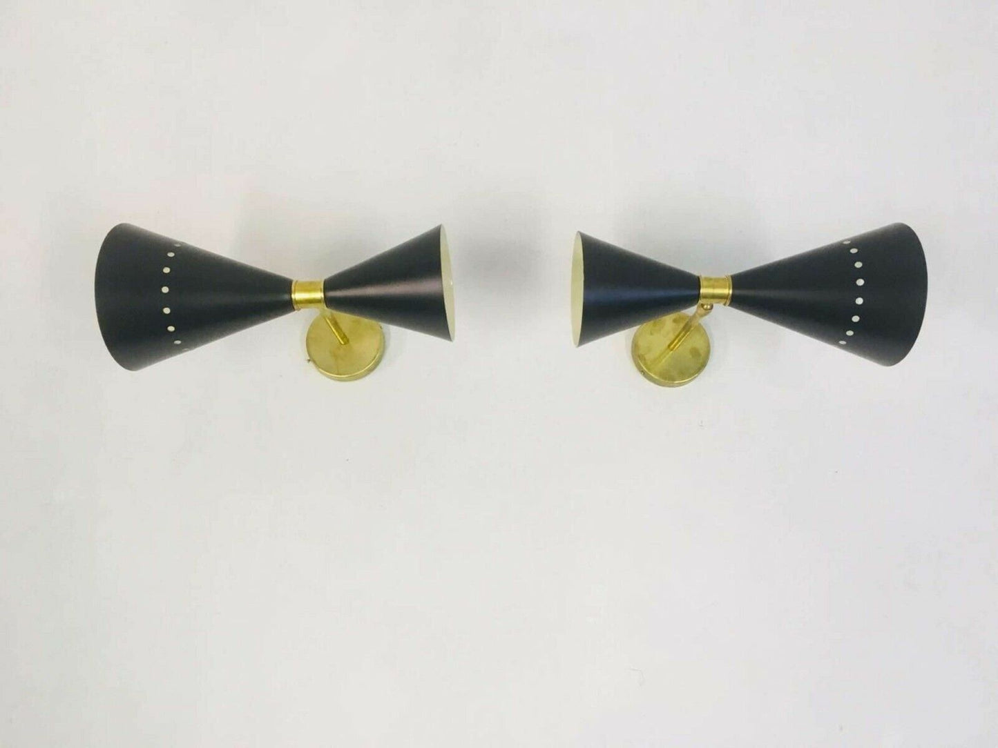 Mid Century style Italian diabolo wall lights Italian Stilnovo Black Lamps Light