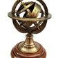 Armillary Brass Sphere Globe w Wooden Display Base Vintage Pirate's Ship Home Décor Antique Décor Home, Office, Drawing Room, Antique Décor