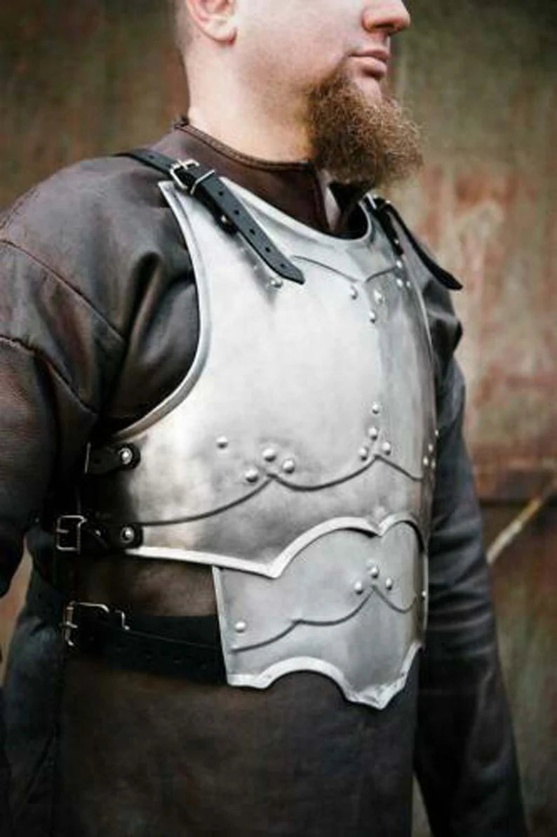 Medieval Armor Warrior Mercenary LARP Steel Cuirass Chest & Back Armor Breastplate.