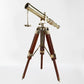 Vintage Brass Telescope With Wooden Tripod Stand DF Lens Nautical Spyglass Gift