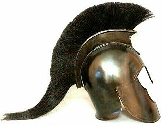 Retro Medieval Helmet SCA Arm Medieval Crusader Greek Spartan Roman Halloween Costume Gold