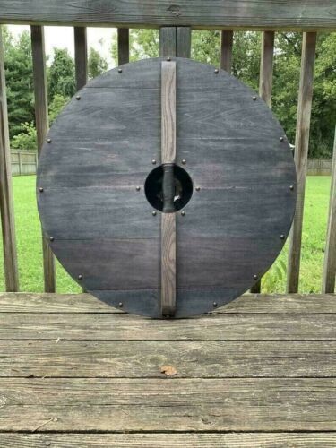 Viking shield 24'' Medieval X-Mas Roman Viking Shield Round Wooden Armor Shield