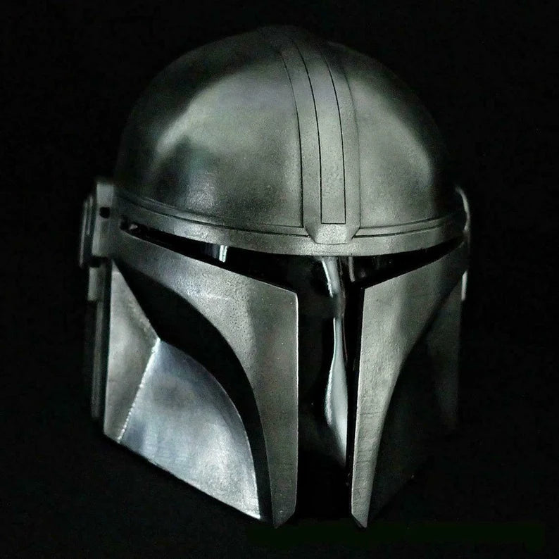 Metal Steel Mandalorian Helmet With Liner and Chin Strap For LARP/Cosplay/Role Play Halloween Costume