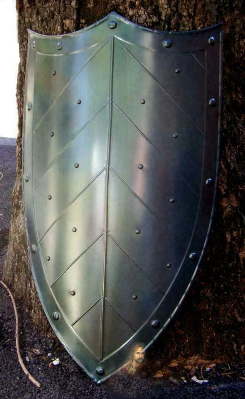 Medieval Knight Pointed Shield ~ Larp Reenactment Cosplay Heater Shield