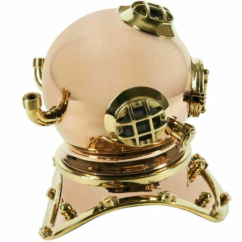 12" Solid brass diving helmet replica handmade style solid brass design gift