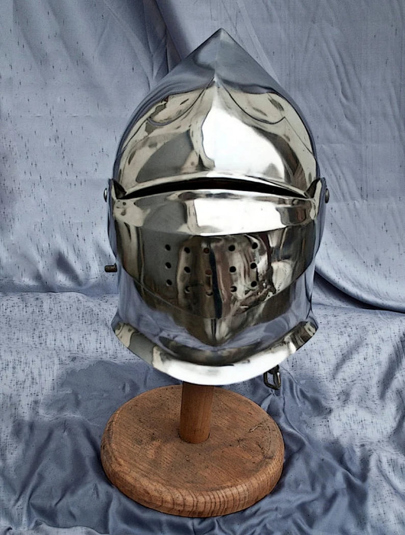 Armor closed helmet, SCA LARP fantasy helmet, medieval helmet, LARP helm, sca helm, sca armor, medieval armor, fantasy armor sca helmet