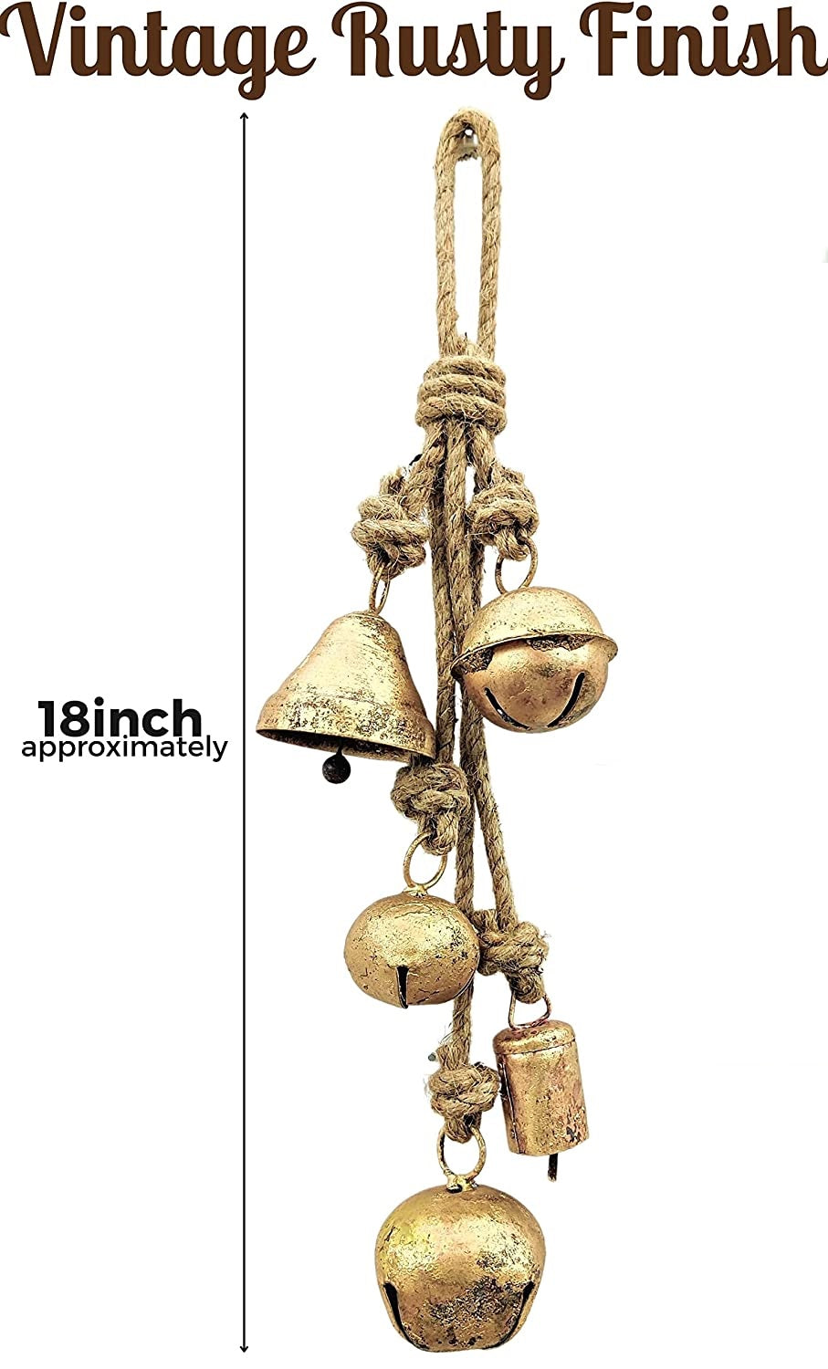 Mini Brass and Iron 3 Cone Bell Cluster