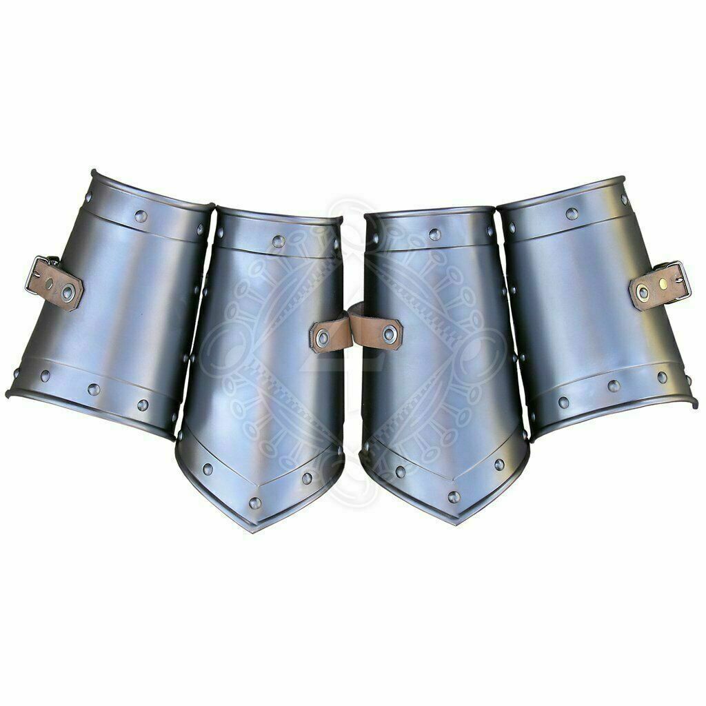 Bracers Medieval Pair Arm 18GA Knight Warrior Larp Steel Armor Hand Role Cosplay