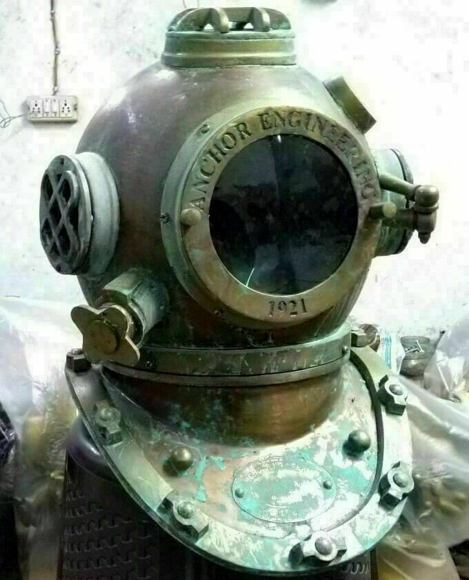 Diving Divers Helmet Mark V Vintage Navy Us Sea Deep Scuba Helmet