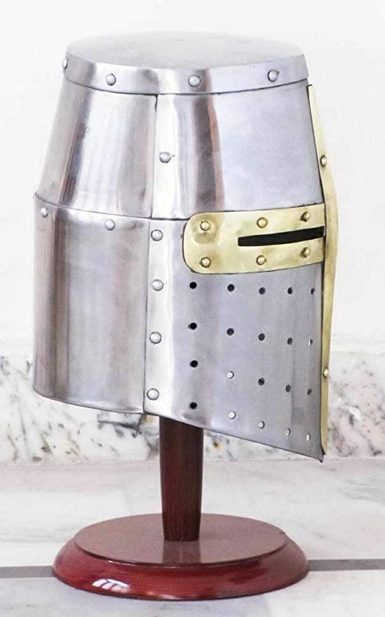 Medieval Knight Templar Helmet ~ Crusader Helmet~ New Battle Ready Armour Helmet with Leather Liner ~ Hand Forged Helmet ~ Gift Items