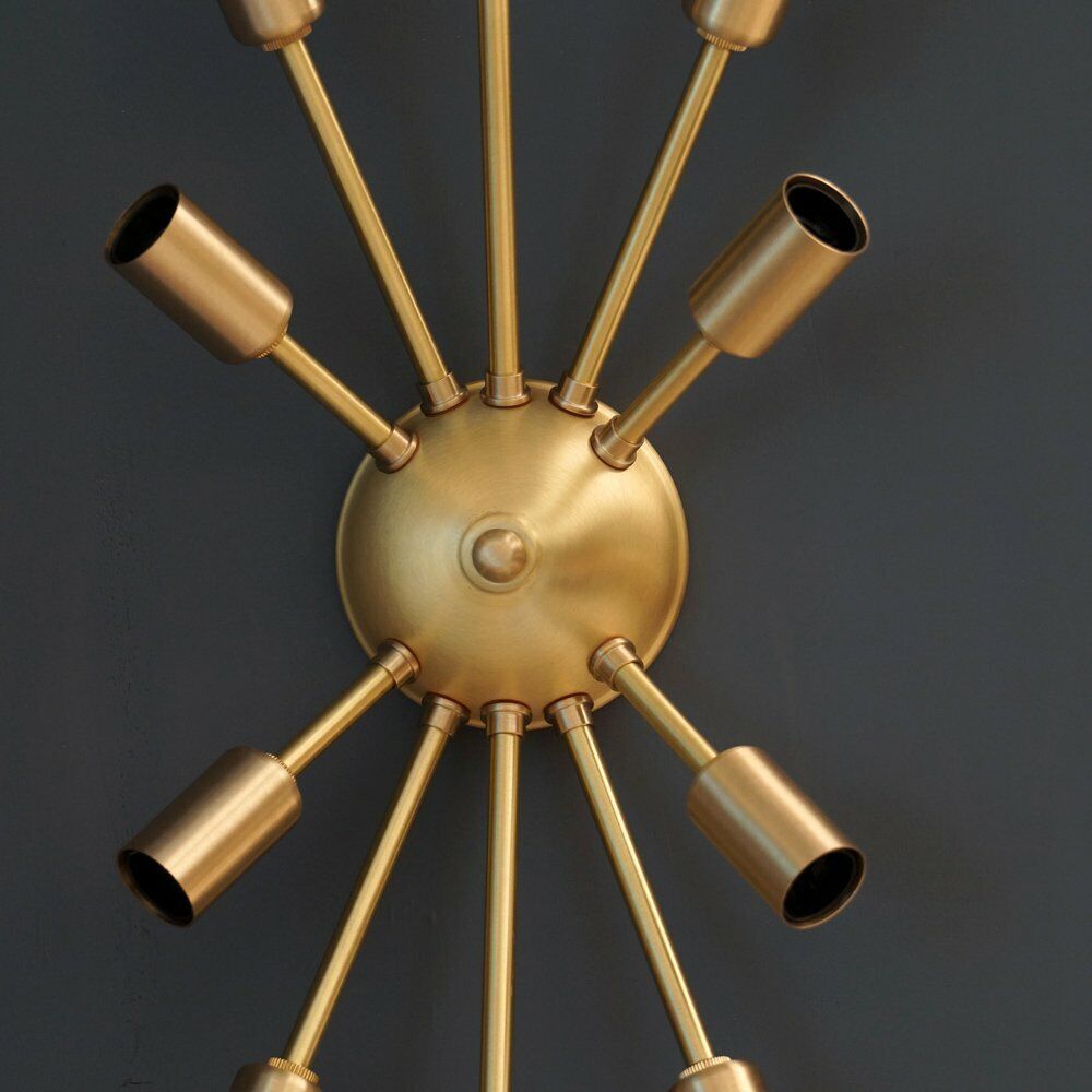 Modern Brass 10 Arm Light Sputnik Light Wall Sconce Fixture. Sputnik Wall Lamp