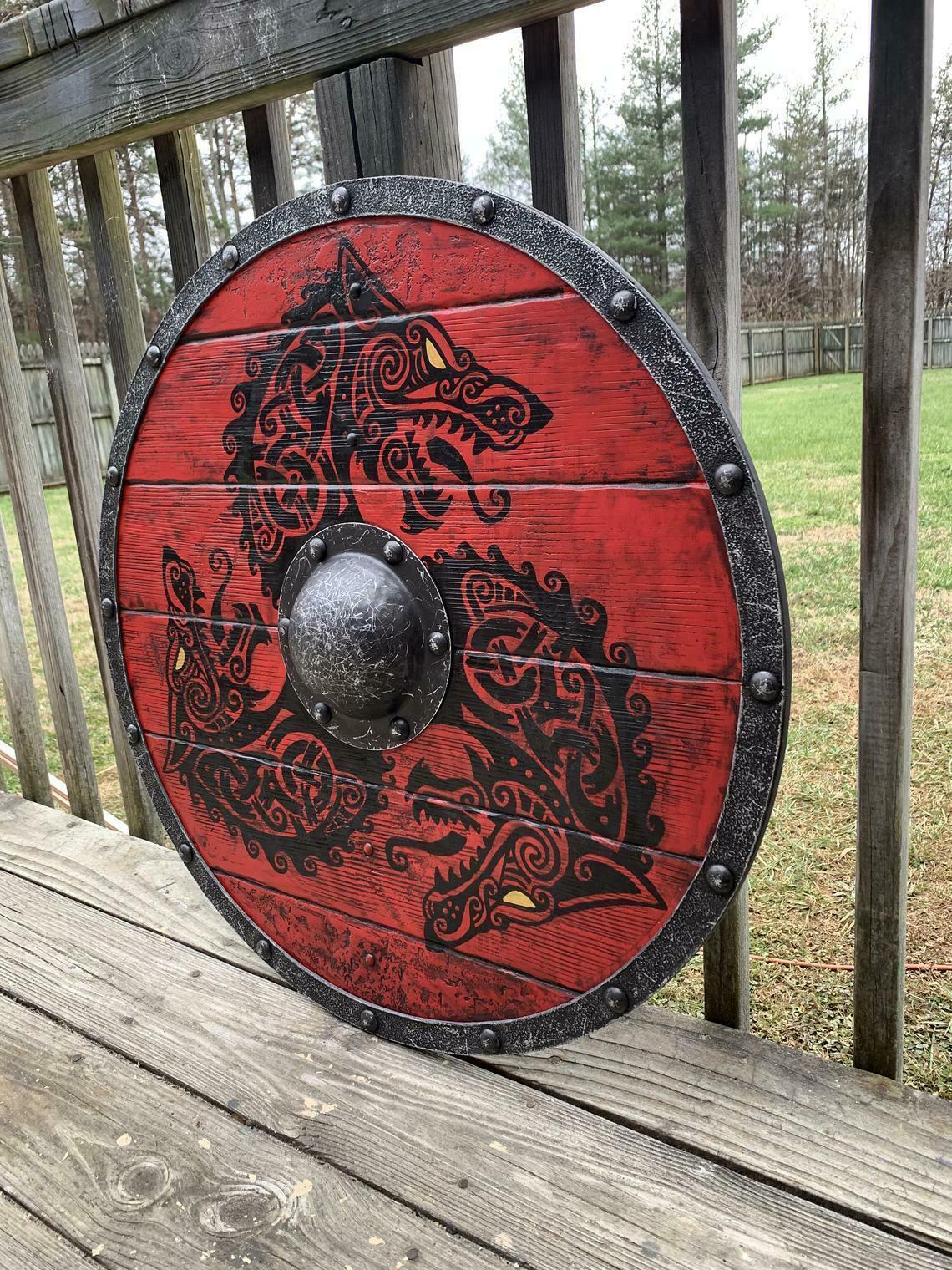 Medieval Shield Viking Shield 24" Wooden Shield Heavy Metal Fitted
