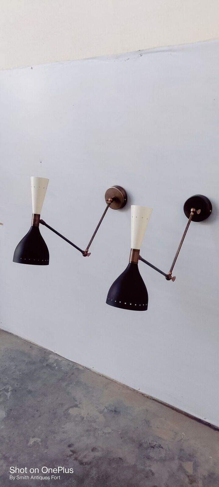 Diabolo Wall Sconces Italian Modern Stilnovo Style Set of Two Wall Light lamps
