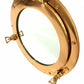 Vintage Brass Finish 12" Ship Porthole Window Mirror Glass Golden Finish