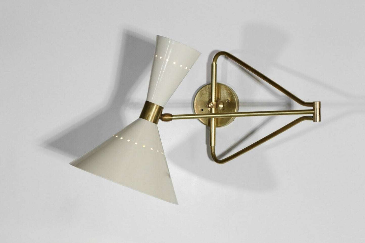Italian Adjustable Wall Light Diabolo Modern Brass Wall Fixture Sconce 2 Bulbs
