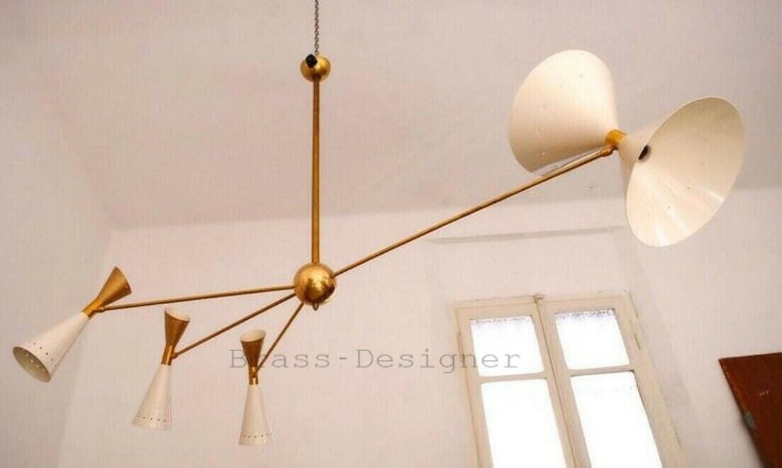 Huge Diabolo Chandelier Italian Style Stilnovo Mid Century Sputnik Ceiling Light