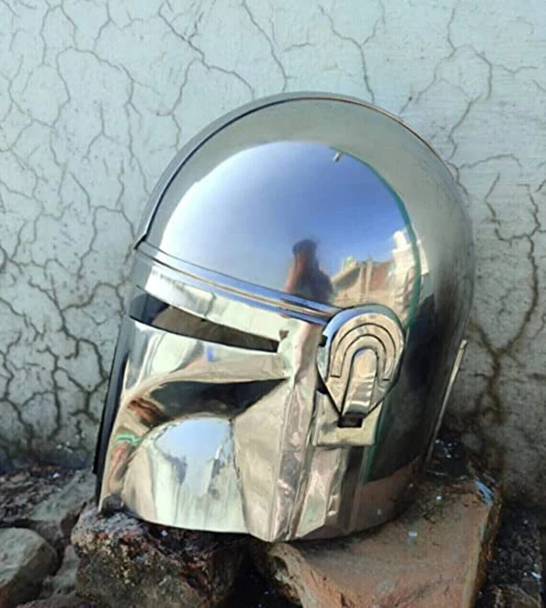 Mandalorian Steel Helmet Cosplay Prop Star Wars Movie Helmet for LARP / Roleplay