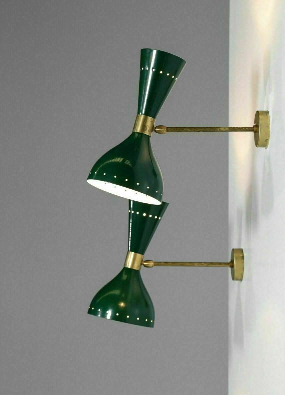 Wall Sconce Diabolo Pair of Modern Italian Lights Green Fixture Lamps Set of 2