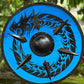 Viking Round Shield, 24 Inch Knight Battle Medieval Warrior Dragon Ship Armor Wooden Shield Best Wall Décor Gifts