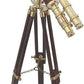 Brass Telescope With Wooden Tripod 18" Binocular Nautical Antique Spyglass Gift