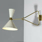 1950 Brass White Wall lamp Diabolo Italian Cone Stilnovo Sputnik Light Swing Arm Italian Diabolo Wall Sconce Lamps for Elegant Lighting