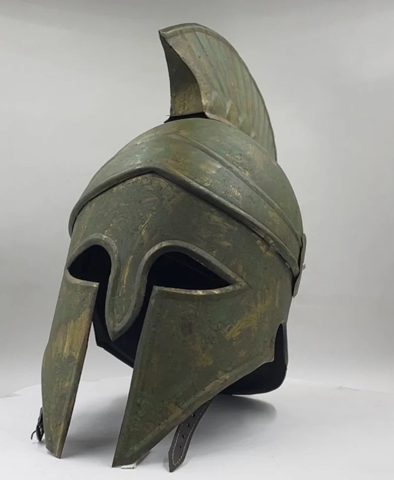 Greek Corianthian Helmet Rusty Oxidised Look Metal Helmet for cosplay Best Gift for Him