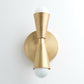 Mid Century Sconce Gold Wall Sconce Geometric Light Brass Wall Fixture pair