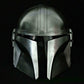 Metal Steel Mandalorian Helmet With Liner and Chin Strap For LARP/Cosplay/Role Play Halloween Costume