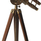 Antique Telescope Wooden Tripod Floor Standing Brass Adjustable Telescope Gift