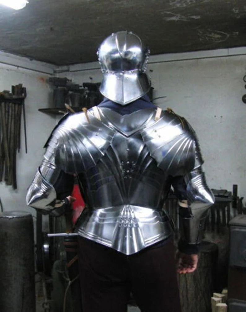 MEDIEVAL SUIT OF ARMOR, steel, costume rental Drakkaria costume