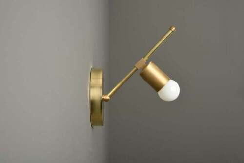 Modern Wall Sconce Raw Brass Mid Century Industrial Wall Light Bathroom UL List