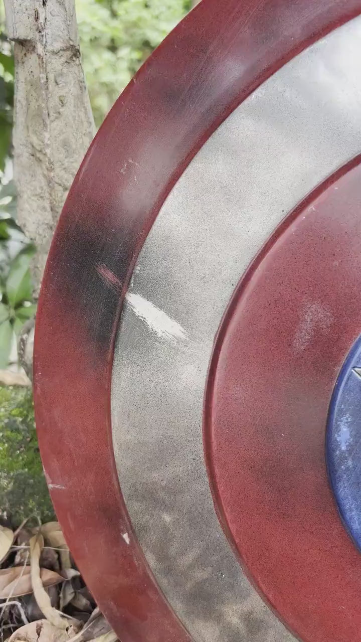 Captain America damaged Shield - Metal Prop Replica- screen Accurate Marvel Captain America's Shield
