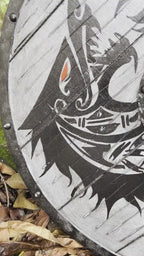 Video showcasing the craftsmanship and details of the handcrafted 24-inch Viking shield. Watch how this battle-ready shield is designed for both reenactments and display.
