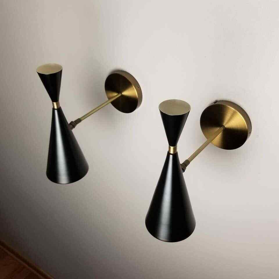 Monolith Reading Modern Adjustable Enamel Lamp, Mid Century Wall Fixture Lights