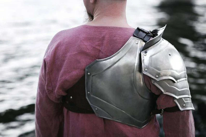 Medieval LARP Armor Gladiator Steel Set Shoulder Breastplate Cuirass & Pauldron.