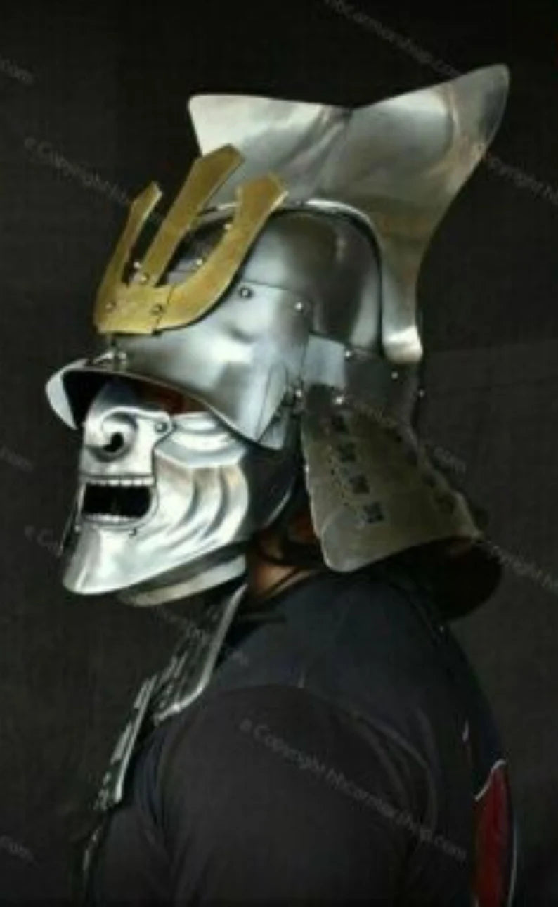 Knight Medieval Steel Japanese Samurai ZUNARI Helmet Replica