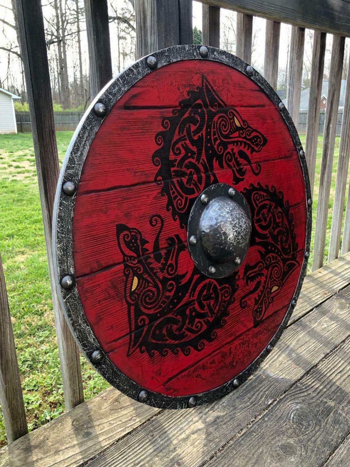 Medieval Shield Viking Shield 24" Wooden Shield Heavy Metal Fitted