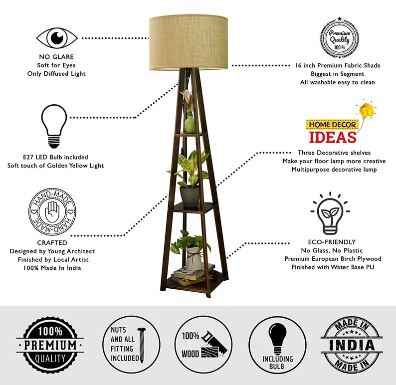 Modern Decorative floor lamp used to display Planter, Books and other Creative Article