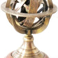 Brass Armillary Sphere Astrolabe On Wooden Base Maritime Nautical & Collectible