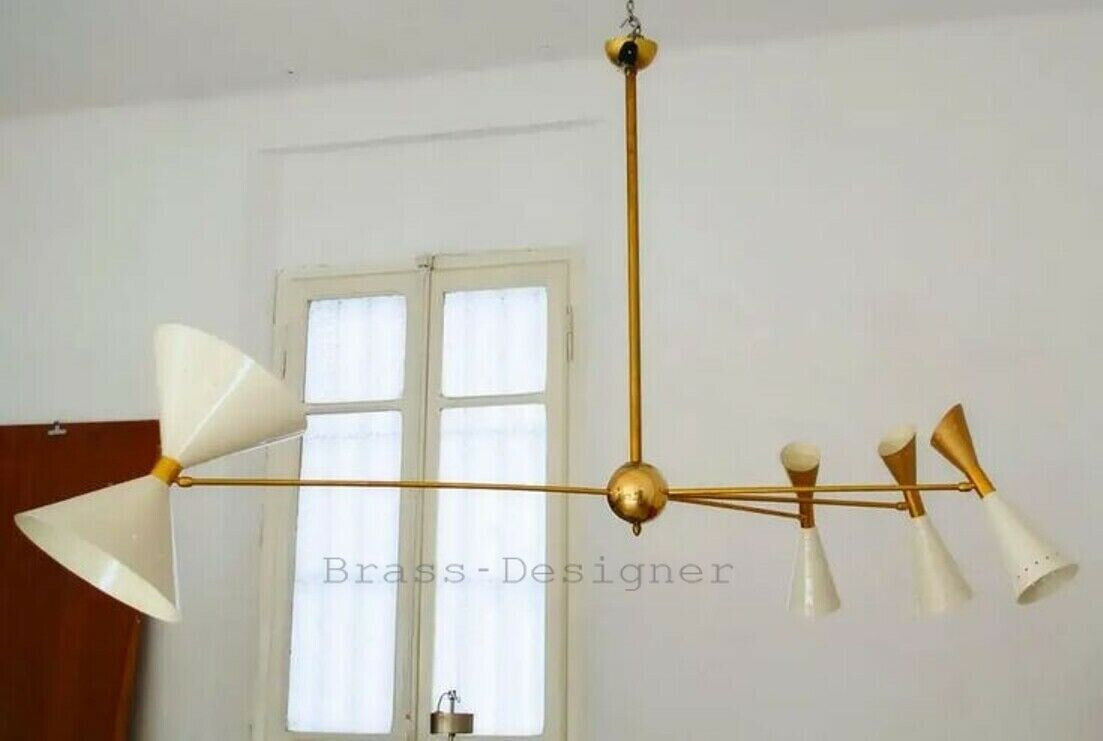 Huge Diabolo Chandelier Italian Style Stilnovo Mid Century Sputnik Ceiling Light