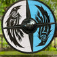 Medieval Larp Warrior Wood & Steel Viking Shield Round For Halloween, Costume, Cosplay Armor Templar Battle Ready