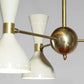 Mid Century Stilnovo Hourglass Chandelier - 3 Arm 6 bulb socket