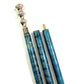 Brass blue leather finish wooden walking stick canes