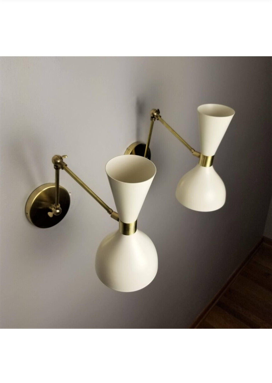 Set Of 2 Italian Sconces Adjustable Wall Lamps In Stilnovo Style Wall Light