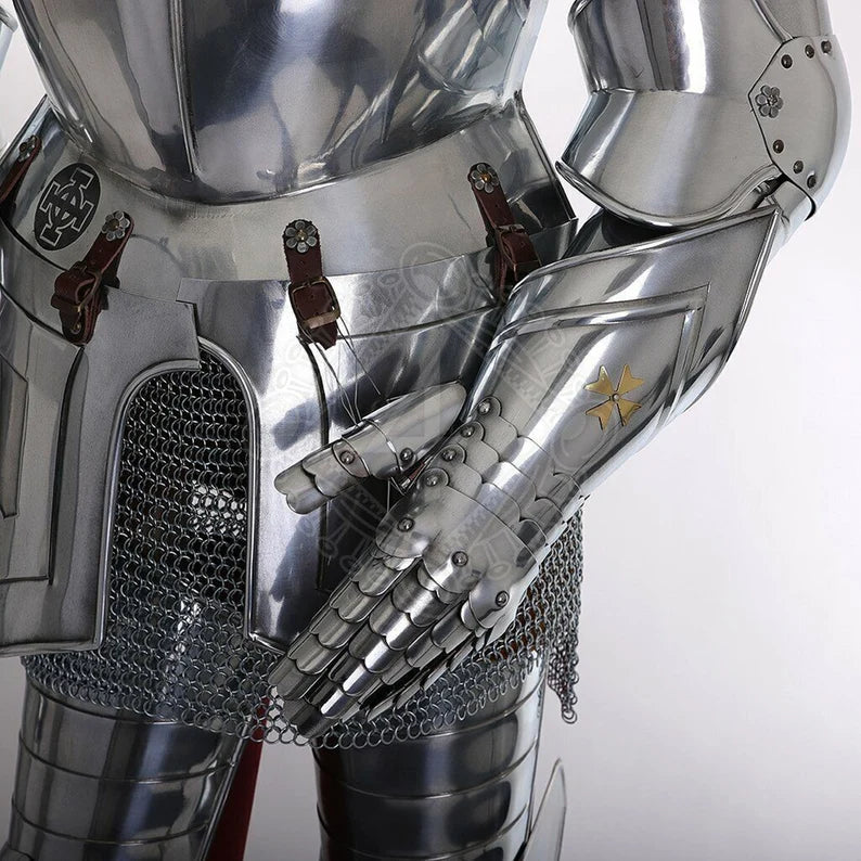 Crusader Armor, Steel Medieval Knight Templar Full Suit Of Armor
